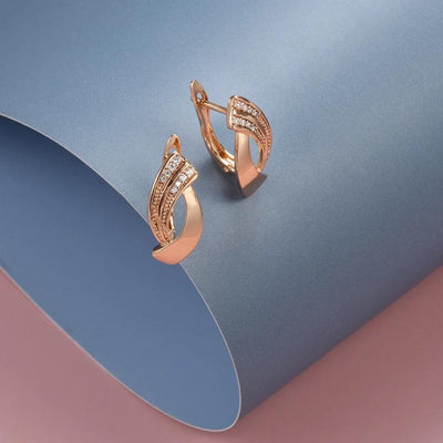 Emma™ | Elegant earrings with zirconia in rose gold