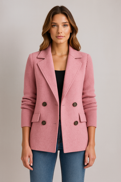 AMA - KNIT-SLEEVE BLAZER