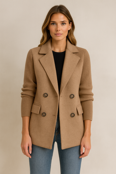 AMA - KNIT-SLEEVE BLAZER
