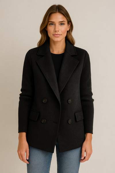 AMA - KNIT-SLEEVE BLAZER