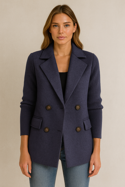 AMA - KNIT-SLEEVE BLAZER