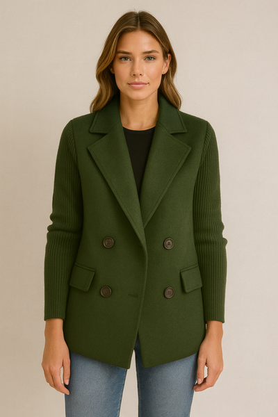AMA - KNIT-SLEEVE BLAZER