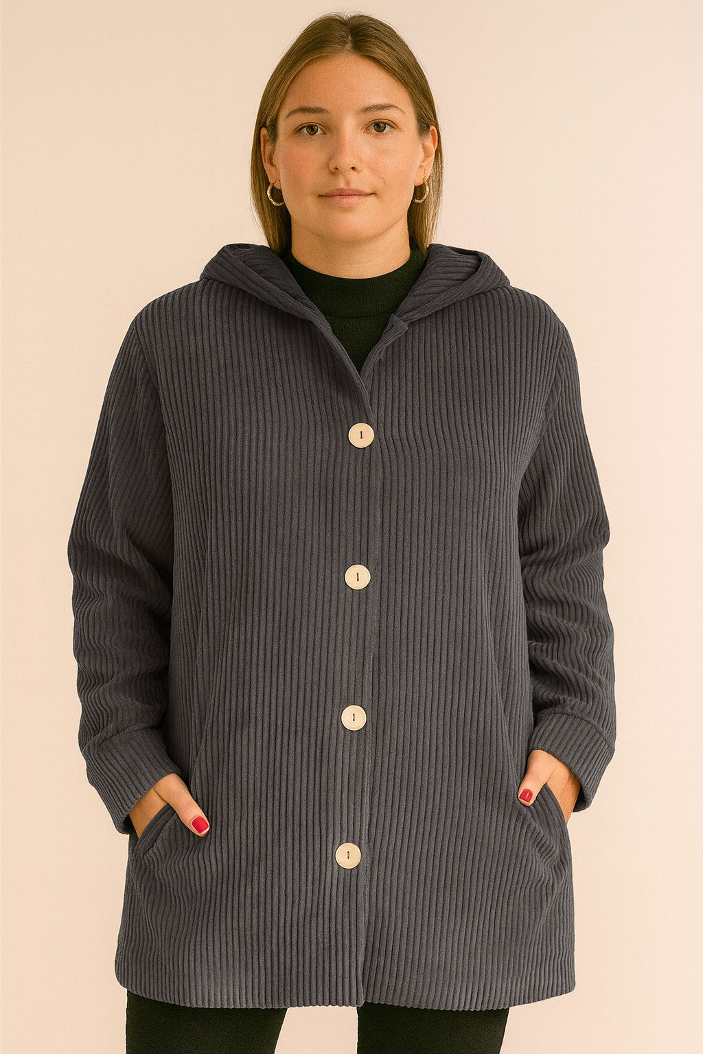 INDIE - CORDUROY HOODED JACKET