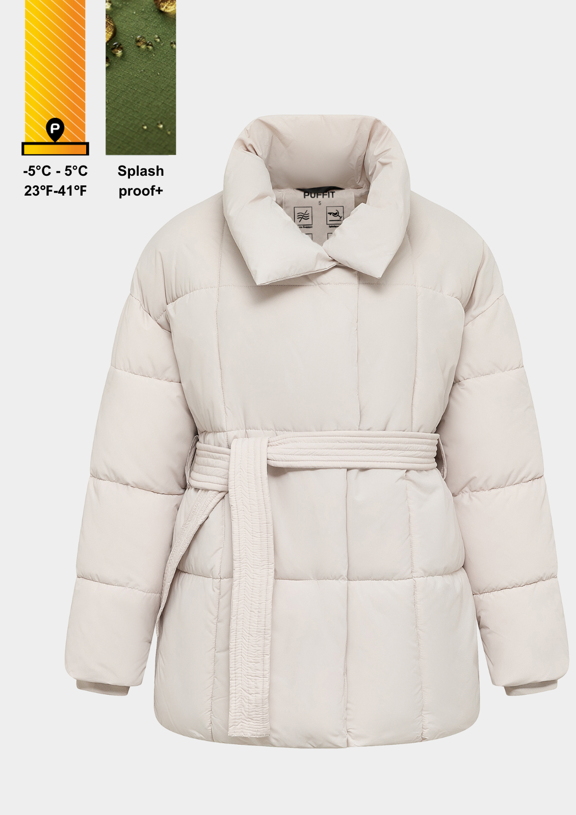 NOVA | MID LENGTH BELTED PUFFER JACKET