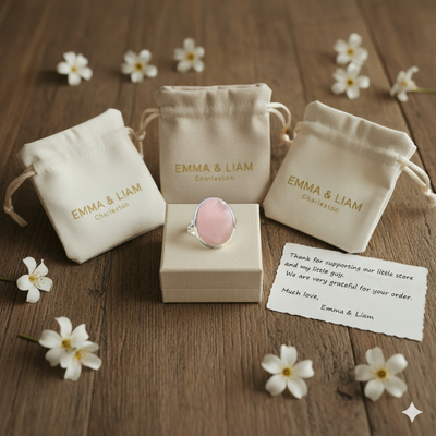 Emma™ | Ring with Rose Quartz in Silver