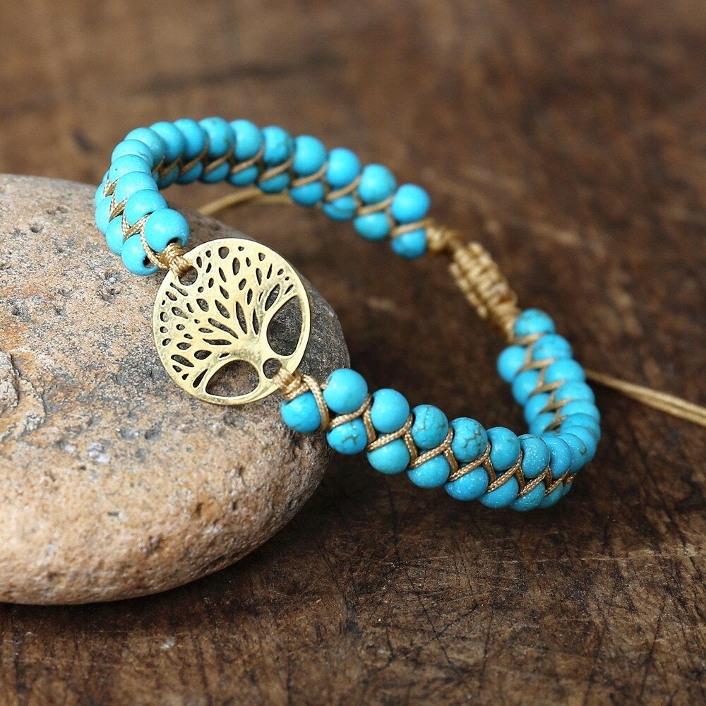Emma™ | Tree of Life Bracelet, handcrafted from turquoise