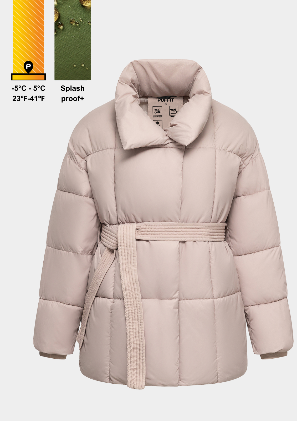 NOVA | MID LENGTH BELTED PUFFER JACKET
