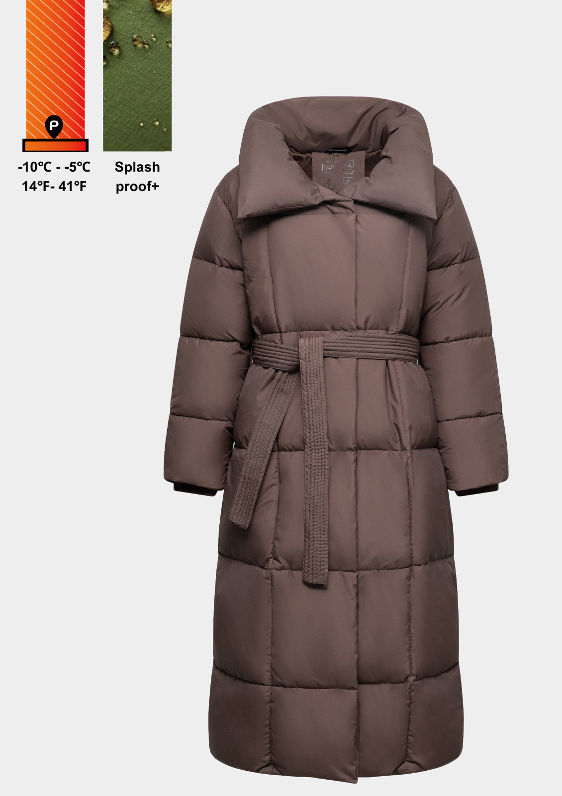 BLAIRE | EXTRA LONG LENGTH BULETED BUTTON PUFFER JACKET