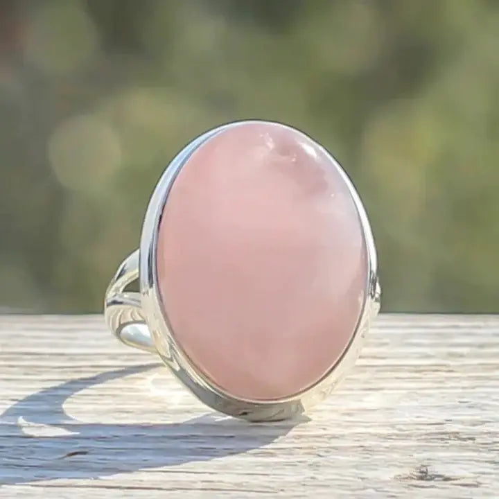 Emma™ | Ring with Rose Quartz in Silver