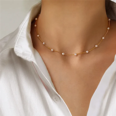 Emma™ | Elegant small necklace with a pearl