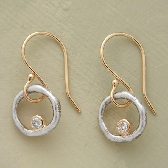 Emma™ | Gold and Silver Earrings with Zirconia