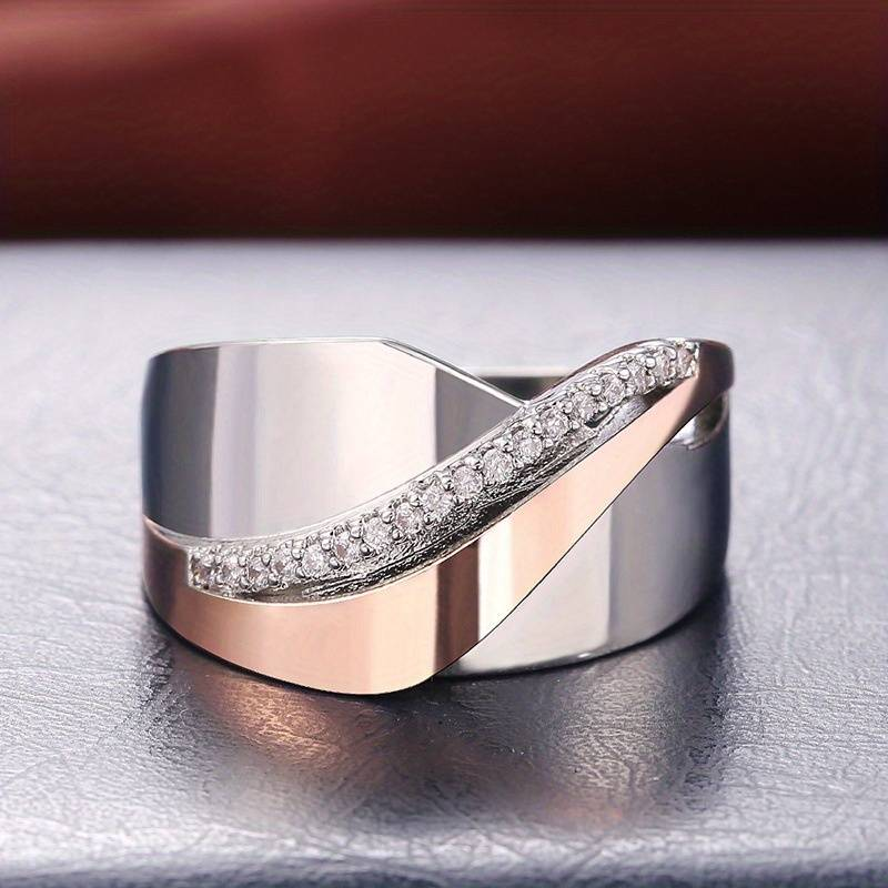 Emma™ | Rose Gold and Silver Ring with Zirconia