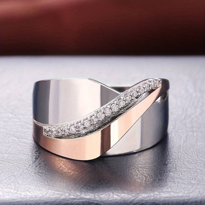Emma™ | Rose Gold and Silver Ring with Zirconia