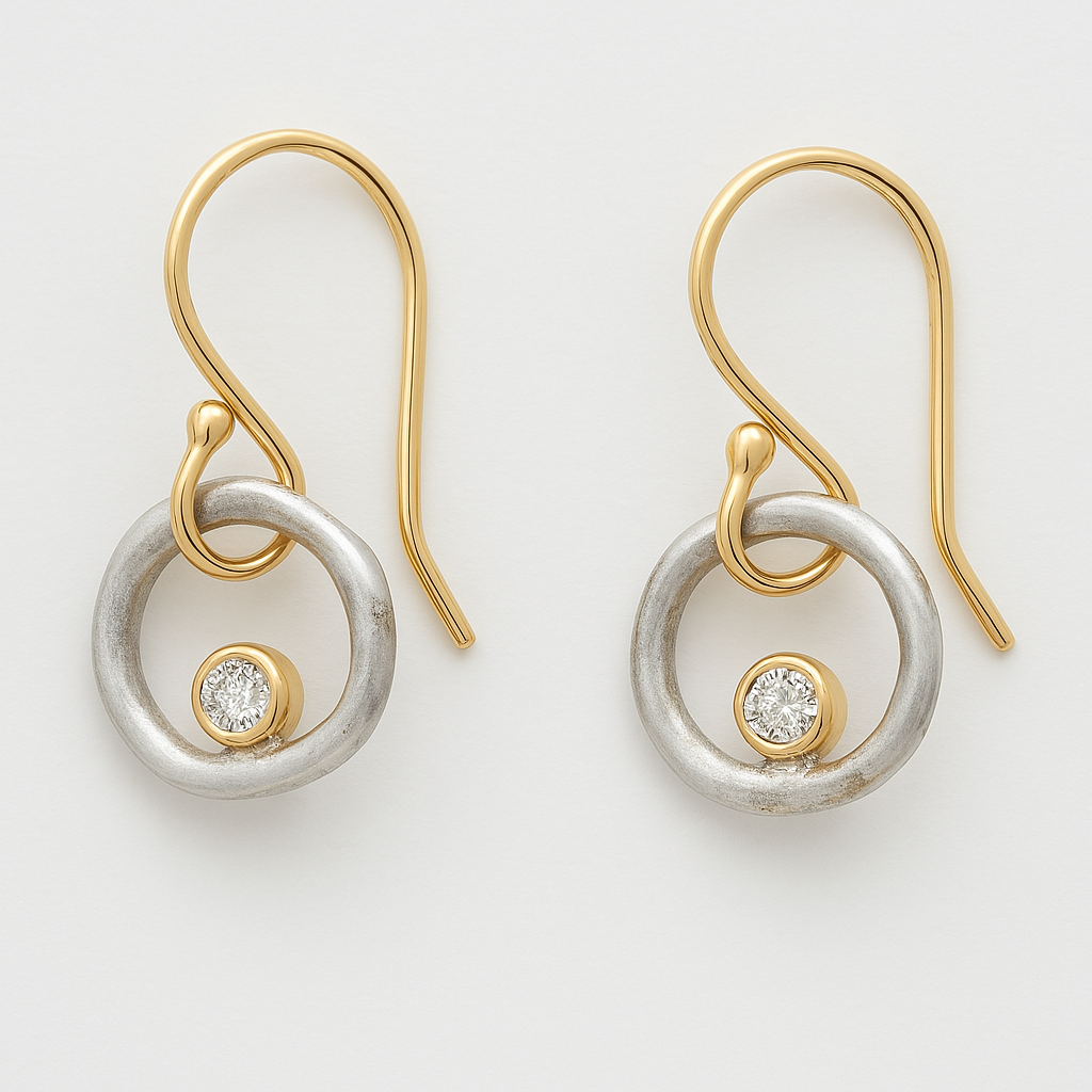 Emma™ | Gold and Silver Earrings with Zirconia