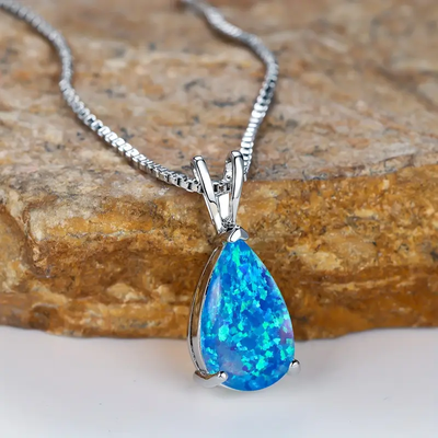 Emma™ | Necklace with Blue Opal