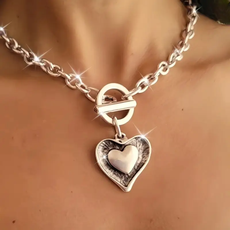 Emma™ | Double Heart Necklace in Silver