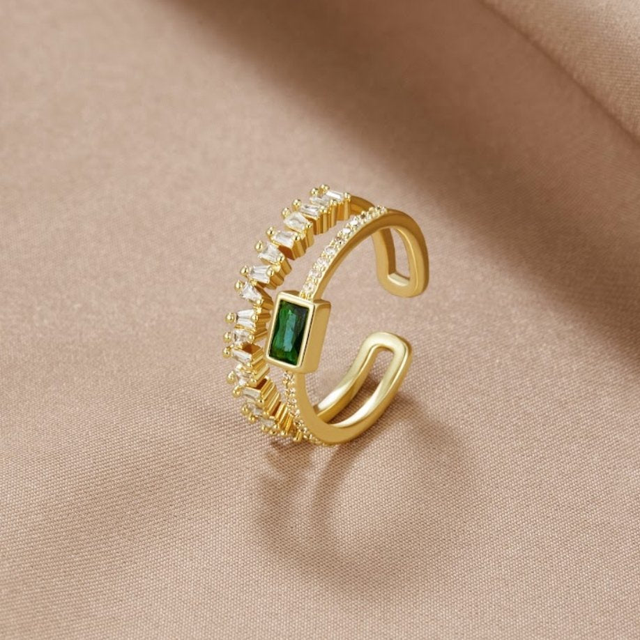 Emma™ | Layered crystal ring